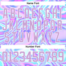Загрузить изображение в средство просмотра галереи, Custom Light Purple Pink Blue-White 3D Pattern Trippy Psychedelic Fluid Trendy Holographic Vaporwave Style Hockey Lace Neck Jersey