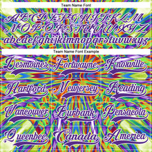 Загрузить изображение в средство просмотра галереи, Custom Black Purple Green Orange-White 3D Pattern Trippy Psychedelic Geometric Hockey Lace Neck Jersey