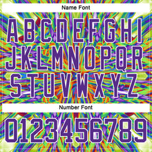 Загрузить изображение в средство просмотра галереи, Custom Black Purple Green Orange-White 3D Pattern Trippy Psychedelic Geometric Hockey Lace Neck Jersey