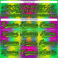 Laden Sie das Bild in den Galerie-Viewer, Custom Aurora Green Pink Black-White 3D Pattern Leopard Print Neon Hockey Lace Neck Jersey