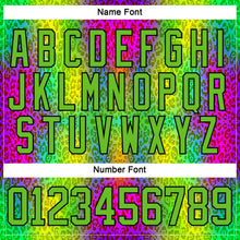 Laden Sie das Bild in den Galerie-Viewer, Custom Aurora Green Pink Black-White 3D Pattern Leopard Print Neon Hockey Lace Neck Jersey