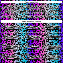 Charger l'image dans la galerie, Custom Pink Black Blue-White 3D Pattern Leopard Print Neon Hockey Lace Neck Jersey