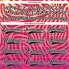 Charger l'image dans la galerie, Custom Pink Black-White 3D Pattern Zebra Print Hockey Lace Neck Jersey