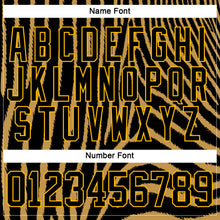 Charger l'image dans la galerie, Custom Old Gold Black Gold-White 3D Pattern Zebra Print Hockey Lace Neck Jersey