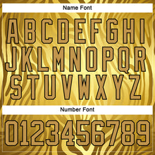 Load image into Gallery viewer, Custom Yellow Old Gold Black-White 3D Pattern Zebra Print Hockey Lace Neck Jersey