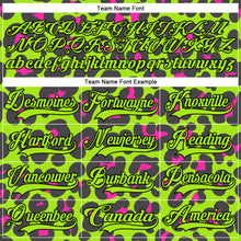 Charger l'image dans la galerie, Custom Neon Green Pink Black-White 3D Pattern Leopard Print Neon Hockey Lace Neck Jersey