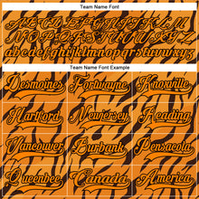 Загрузить изображение в средство просмотра галереи, Custom Bay Orange Black 3D Pattern Tiger Print Neon Hockey Lace Neck Jersey