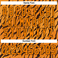 Загрузить изображение в средство просмотра галереи, Custom Bay Orange Black 3D Pattern Tiger Print Neon Hockey Lace Neck Jersey