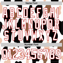 Load image into Gallery viewer, Custom White Black-Red 3D Pattern Cow Print Neon Hockey Lace Neck Jersey