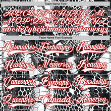 Load image into Gallery viewer, Custom Black White-Red 3D Pattern Snake Skin Print Hockey Lace Neck Jersey