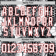 Load image into Gallery viewer, Custom Black White-Red 3D Pattern Snake Skin Print Hockey Lace Neck Jersey