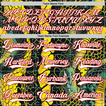 Загрузить изображение в средство просмотра галереи, Custom Black White Yellow-Red 3D Pattern Snake Skin Print Hockey Lace Neck Jersey