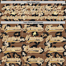 Загрузить изображение в средство просмотра галереи, Custom Brown Old Gold Black-White 3D Pattern Leopard Print Hockey Lace Neck Jersey