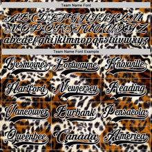 Загрузить изображение в средство просмотра галереи, Custom Black Brown Cream-White 3D Pattern Leopard Print Hockey Lace Neck Jersey