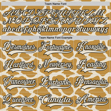 Загрузить изображение в средство просмотра галереи, Custom Cream Old Gold-Black 3D Pattern Giraffe Print Hockey Lace Neck Jersey