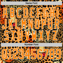 Загрузить изображение в средство просмотра галереи, Custom Bay Orange Black-White 3D Pattern Leopard Print Hockey Lace Neck Jersey