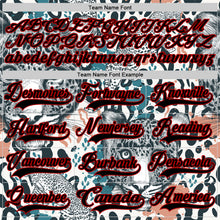 Load image into Gallery viewer, Custom White Black Blue-Red 3D Pattern Leopard Hockey Lace Neck Jersey