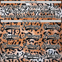 Загрузить изображение в средство просмотра галереи, Custom Brown Black-White 3D Pattern Leopard Print Hockey Lace Neck Jersey