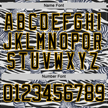 Charger l'image dans la galerie, Custom White Black-Gold 3D Pattern Zebra Print Hockey Lace Neck Jersey