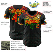 Charger l'image dans la galerie, Custom Black Red Gold-Green 3D Pattern Design Black History Month Africa Tribal Authentic Baseball Jersey