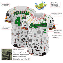 Laden Sie das Bild in den Galerie-Viewer, Custom White Grass Green Red Yellow-Black 3D Pattern Design Black History Month Africa Tribal Authentic Baseball Jersey