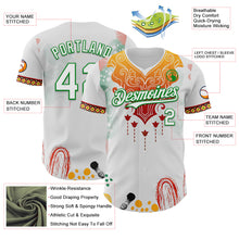 Load image into Gallery viewer, Custom White Yellow Red-Grass Green 3D Pattern Design Black History Month Africa Tribal Authentic Baseball Jersey
