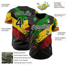 Load image into Gallery viewer, Custom Black Green Yellow Red-White 3D Pattern Design Black History Month Africa Tribal Authentic Baseball Jersey