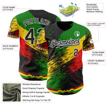 Загрузить изображение в средство просмотра галереи, Custom Black Green Yellow Red-White 3D Pattern Design Black History Month Africa Tribal Authentic Baseball Jersey