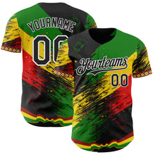 Загрузить изображение в средство просмотра галереи, Custom Black Green Yellow Red-White 3D Pattern Design Black History Month Africa Tribal Authentic Baseball Jersey