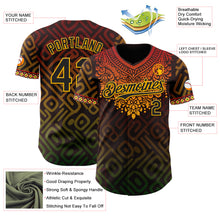Laden Sie das Bild in den Galerie-Viewer, Custom Brown Black Red Gold-Green 3D Pattern Design Black History Month Africa Tribal Authentic Baseball Jersey