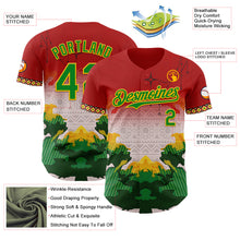 Load image into Gallery viewer, Custom Red Grass Green Gold-Black 3D Pattern Design Black History Month Africa Tribal Authentic Baseball Jersey