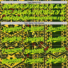 Laden Sie das Bild in den Galerie-Viewer, Custom Black Light Yellow Gold Grass Green-Red 3D Pattern Design Black History Month Africa Tribal Authentic Baseball Jersey