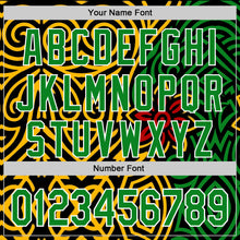 Load image into Gallery viewer, Custom Black Grass Green Gold Red-White 3D Pattern Design Black History Month Africa Tribal Authentic Baseball Jersey