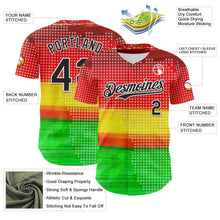 Load image into Gallery viewer, Custom Red Black Yellow Green-White 3D Pattern Design Black History Month Polka Dots Authentic Baseball Jersey