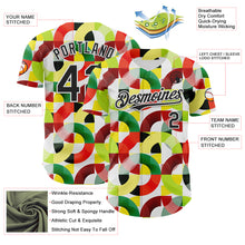 Load image into Gallery viewer, Custom White Black Red Yellow-Green 3D Pattern Design Black History Month Abstract Geometric Authentic Baseball Jersey