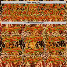 Load image into Gallery viewer, Custom Brown Red Gold-Grass Green 3D Pattern Design Black History Month Animal Print Authentic Baseball Jersey