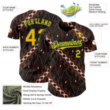 Load image into Gallery viewer, Custom Black Gold Red Cream-Kelly Green 3D Pattern Design Black History Month Abstract Authentic Baseball Jersey