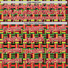 Load image into Gallery viewer, Custom Black Red Yellow Green-White 3D Pattern Design Black History Month African Ethnicity Style Abstract Geometric Authentic Baseball Jersey