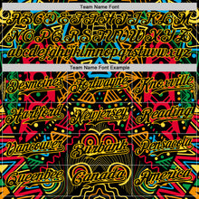 Load image into Gallery viewer, Custom Black Green Yellow Red-Blue 3D Pattern Design Black History Month African Ethnicity Style Abstract Geometric Authentic Baseball Jersey