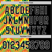 Load image into Gallery viewer, Custom Black Yellow Green Red-Orange 3D Pattern Design Black History Month African Ethnicity Style Abstract Geometric Authentic Baseball Jersey