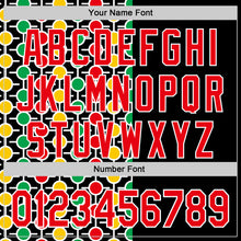 Load image into Gallery viewer, Custom Black Fire Red Yellow Green-White 3D Pattern Design Black History Month African Ethnicity Style Abstract Geometric Authentic Baseball Jersey