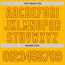 Load image into Gallery viewer, Custom Gold Crimson-Black 3D Pattern Design Black History Month Authentic Baseball Jersey