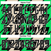 Charger l'image dans la galerie, Custom Black Green Cream-White 3D Pattern Lightning Hockey Lace Neck Jersey