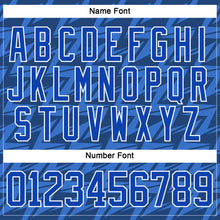 Laden Sie das Bild in den Galerie-Viewer, Custom Thunder Blue White 3D Pattern Lightning Hockey Lace Neck Jersey