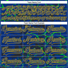 Загрузить изображение в средство просмотра галереи, Custom Royal Green Black-Yellow 3D Pattern Lightning Hockey Lace Neck Jersey