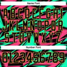 Charger l'image dans la galerie, Custom Black Green Pink-Yellow 3D Pattern Lightning Hockey Lace Neck Jersey