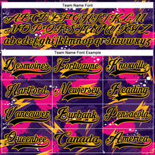 Charger l'image dans la galerie, Custom Purple Black Pink-Yellow 3D Pattern Lightning Hockey Lace Neck Jersey