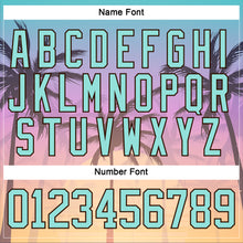 Laden Sie das Bild in den Galerie-Viewer, Custom Light Purple Ice Blue-Brown 3D Pattern Gradient Hawaii Tropical Palm Trees Hockey Lace Neck Jersey