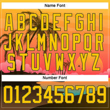 Charger l'image dans la galerie, Custom Olive Yellow-Bay Orange 3D Pattern Gradient Hawaii Tropical Palm Trees Hockey Lace Neck Jersey