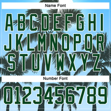 Charger l'image dans la galerie, Custom Blue Green-White 3D Pattern Gradient Hawaii Tropical Palm Trees Hockey Lace Neck Jersey